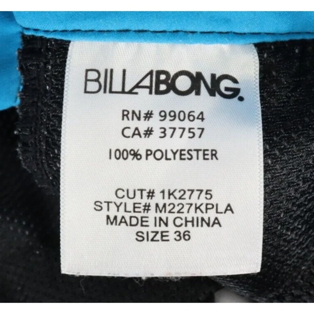 Billabong Board Shorts Mens Size 36 Very Dark‎ Brown Plaid Polyester Pockets